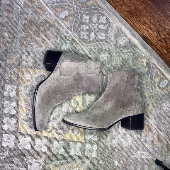 Aquatalia Tish Taupe Suede Leather Boots - Picture 3 of 9